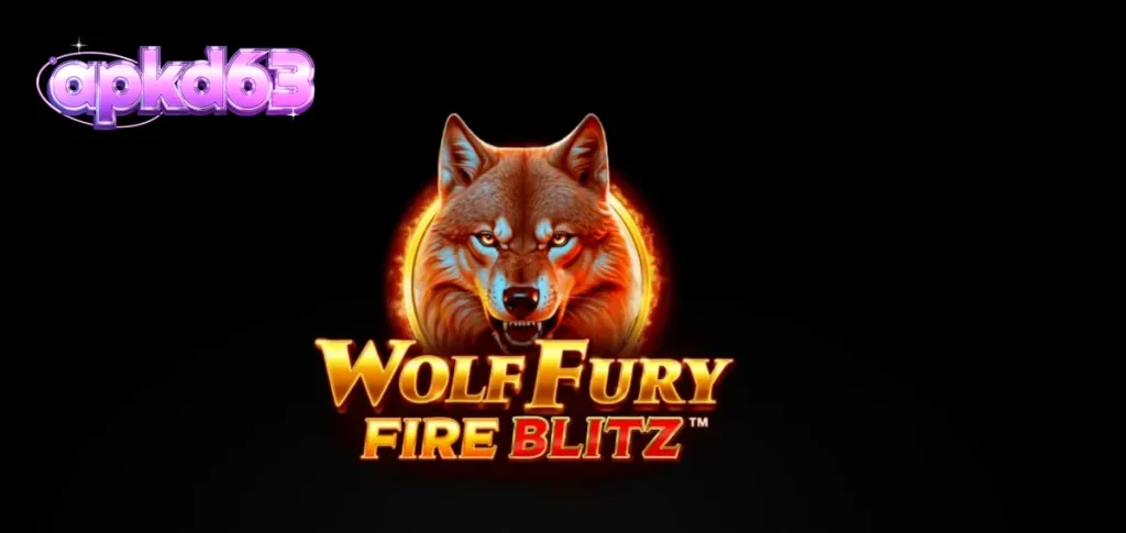 Tampilan visual slot Wolf Fury Fire Blitz dengan simbol buah dan serigala yang menyala.